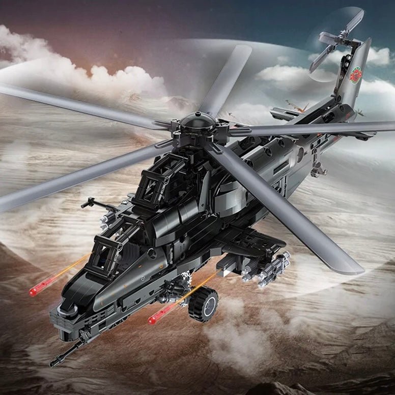 Remote Controlled Helicopter – brick-built display model made from building blocks