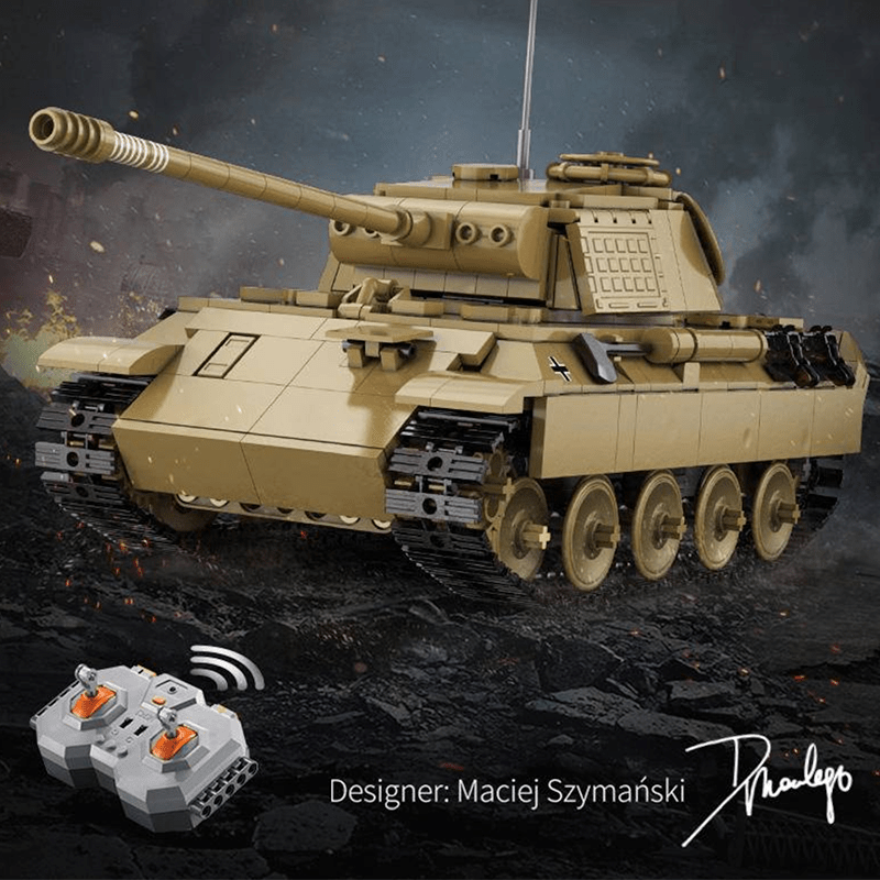 Remote Controlled Panther Tank - Building Set | Power Brickz