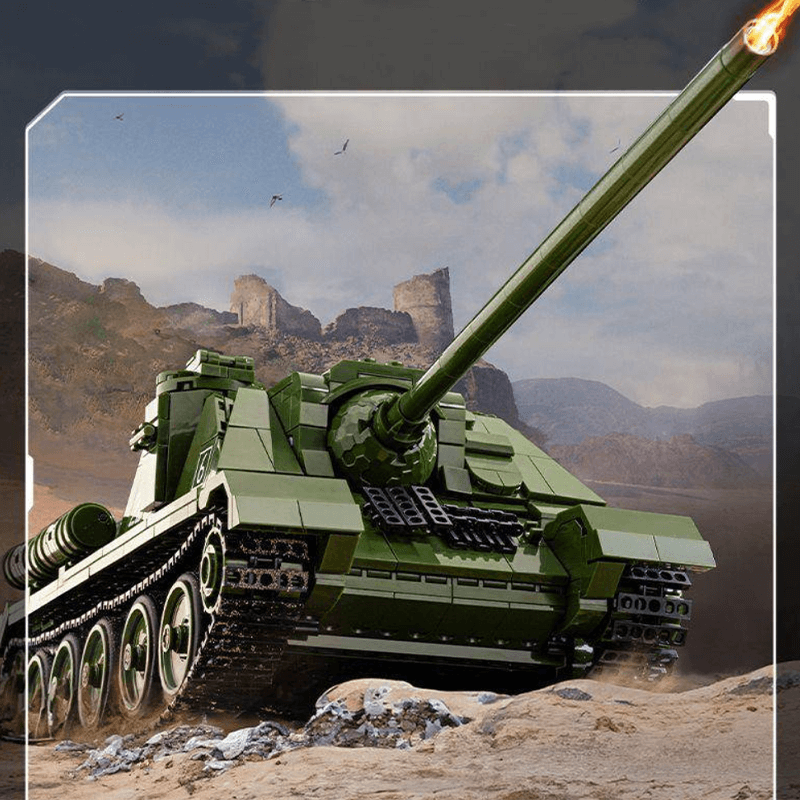 Remote Controlled SU-100 Tank Destroyer - Building Set | Power Brickz