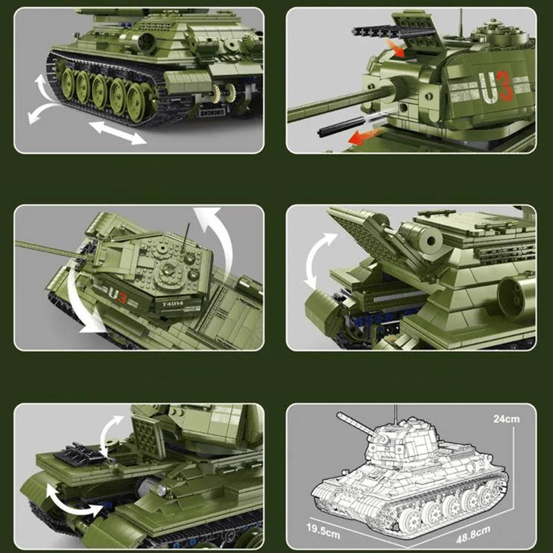 Remote Controlled T34 Tank - Building Set | Power Brickz