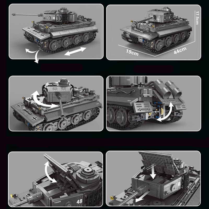Remote Controlled Tiger Tank - Building Set | Power Brickz