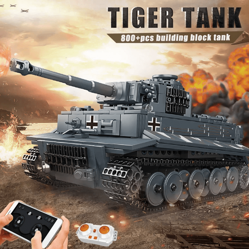 Remote Controlled Tiger Tank - Building Set | Power Brickz