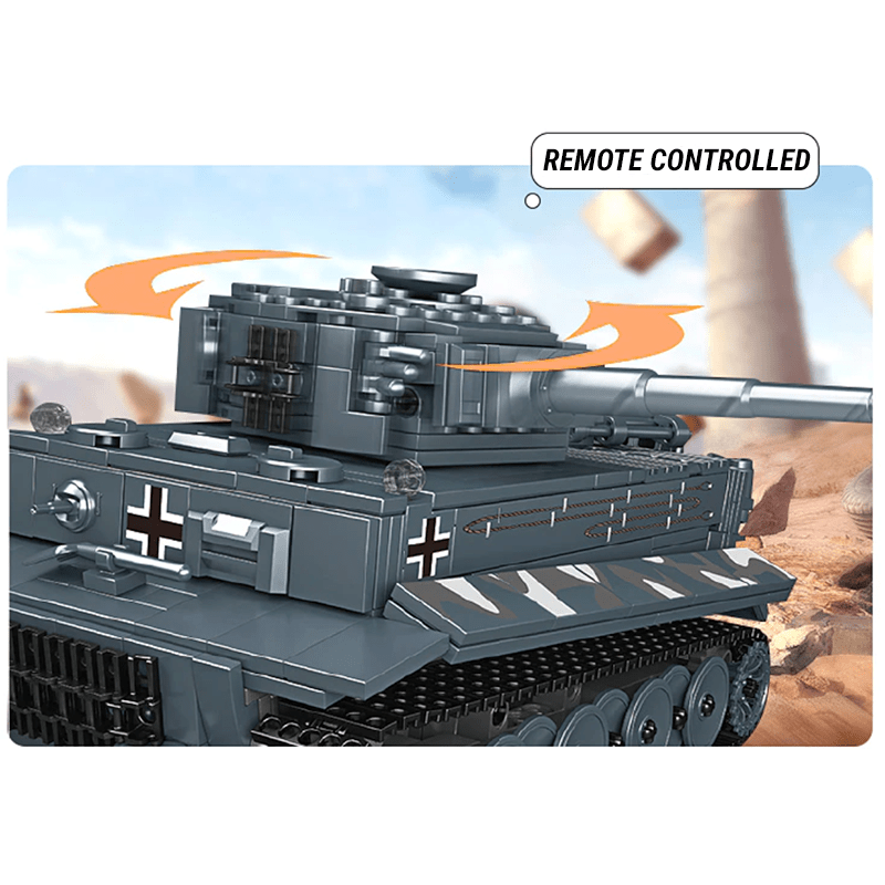 Remote Controlled Tiger Tank - Building Set | Power Brickz