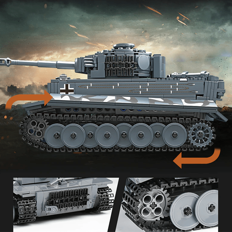 Remote Controlled Tiger Tank - Building Set | Power Brickz