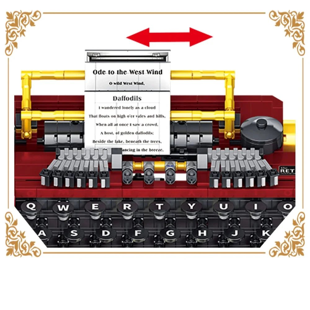 Retro Mechanical Typewriter - Building Set | Power Brickz