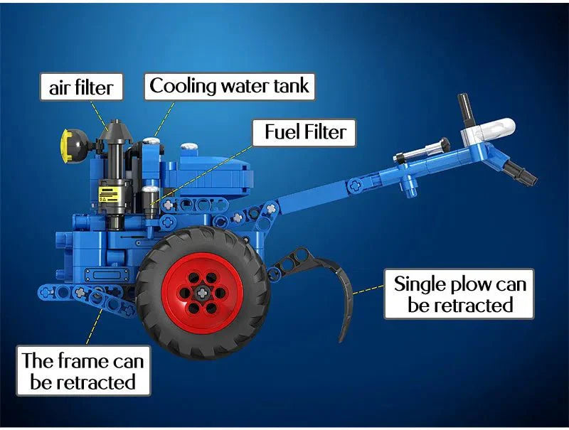 Retro Walking Tractor - Building Set | Power Brickz