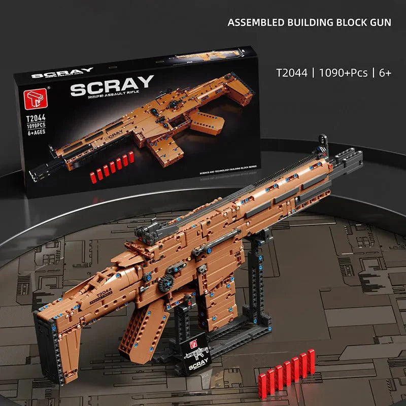 Scar Assault Rifle Weapon - Building Set | Power Brickz