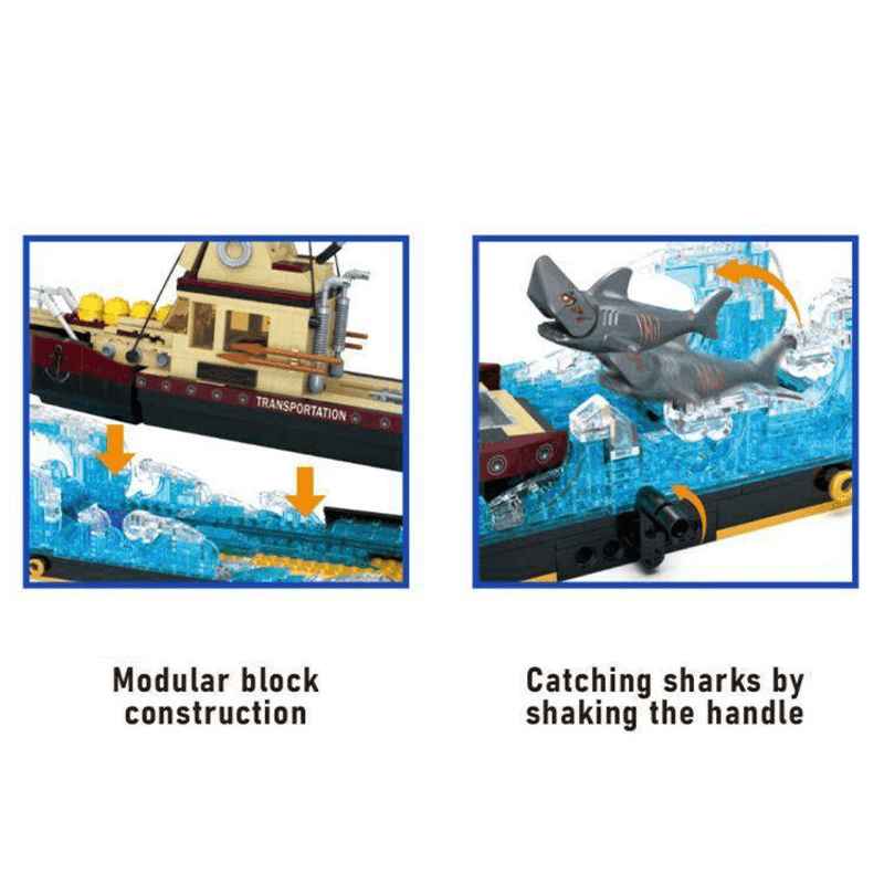 Ship at Sea Sculpture - Building Set | Power Brickz