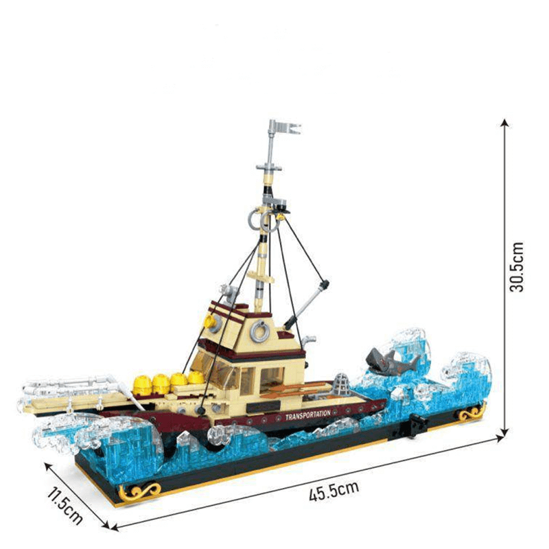 Ship at Sea Sculpture - Building Set | Power Brickz