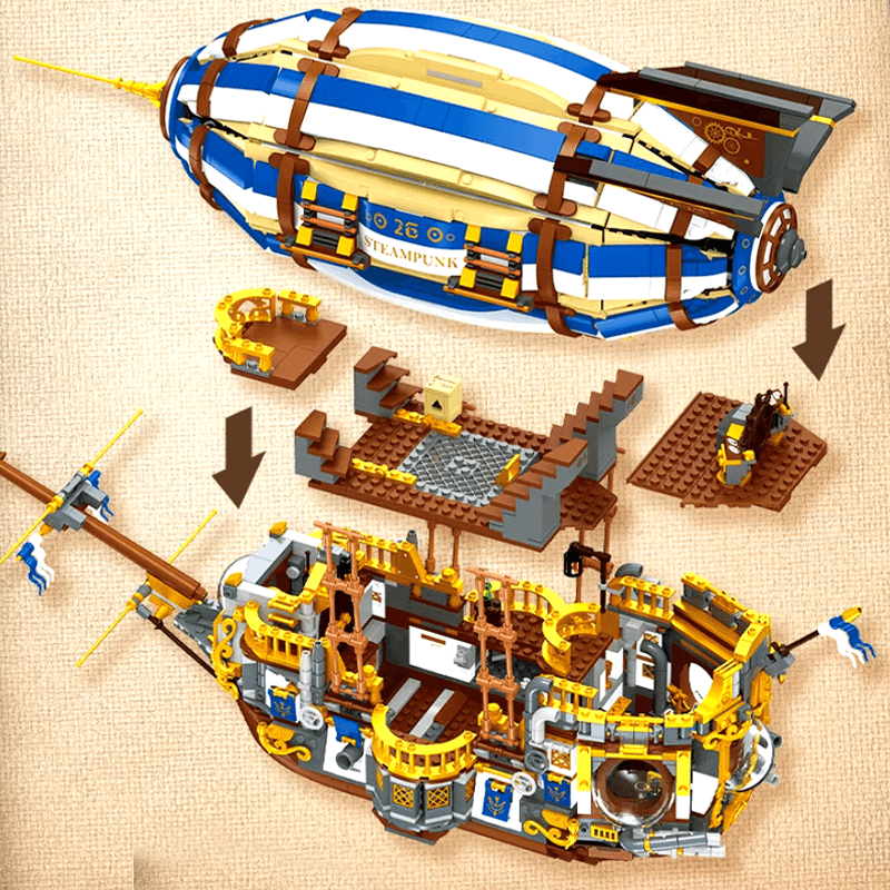 SteamPunk Airship - Building Set | Power Brickz