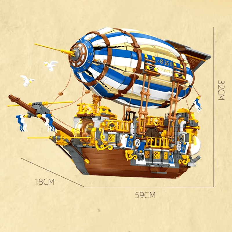 SteamPunk Airship - Building Set | Power Brickz
