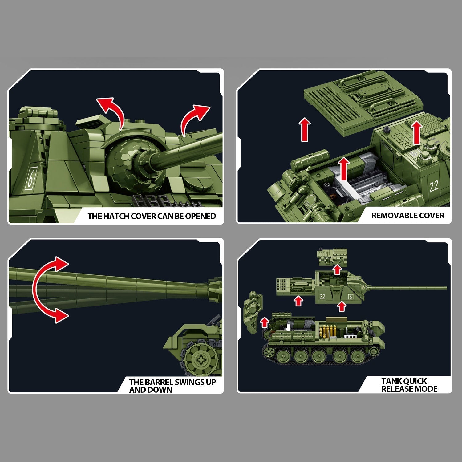 SU-100 tank - Building Set | Power Brickz