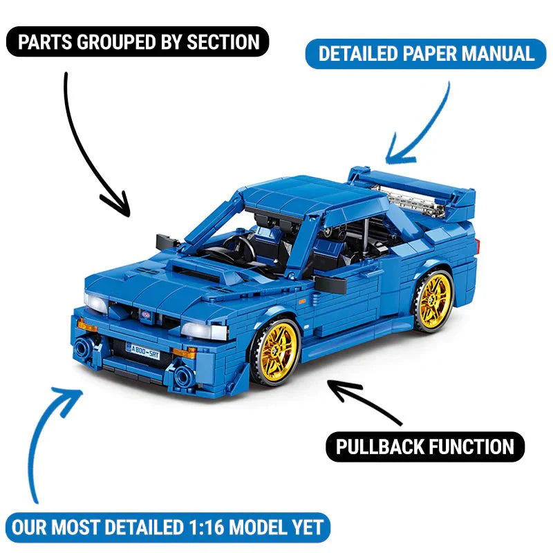 WRX STI Rally Turbo Coupe - Building Blocks Set | Power Brickz