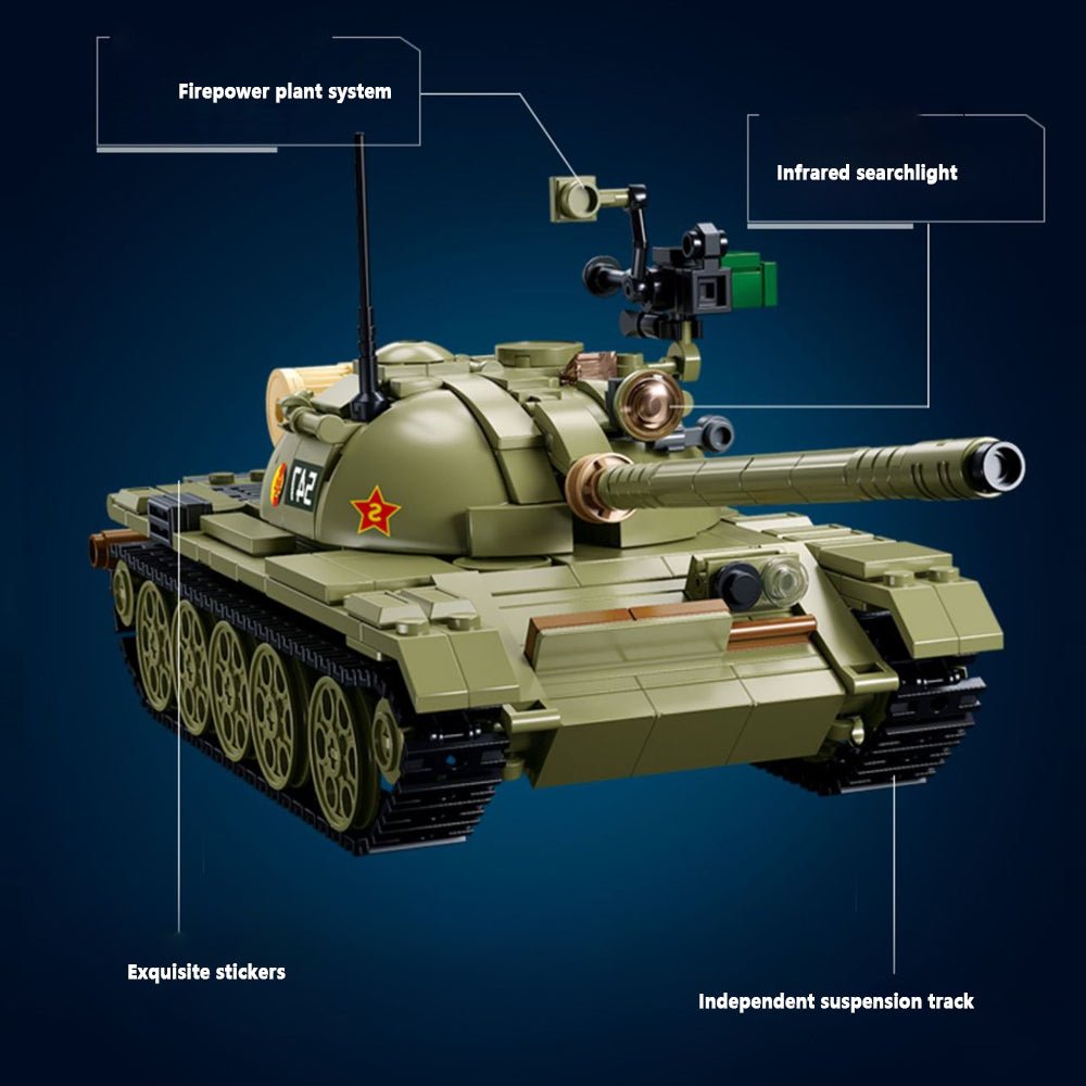 T54S Medium Tank - Building Set | Power Brickz