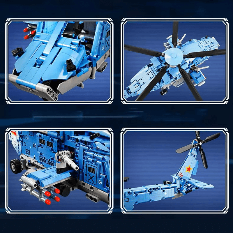 Tactical Gunship Helicopter - Building Set | Power Brickz