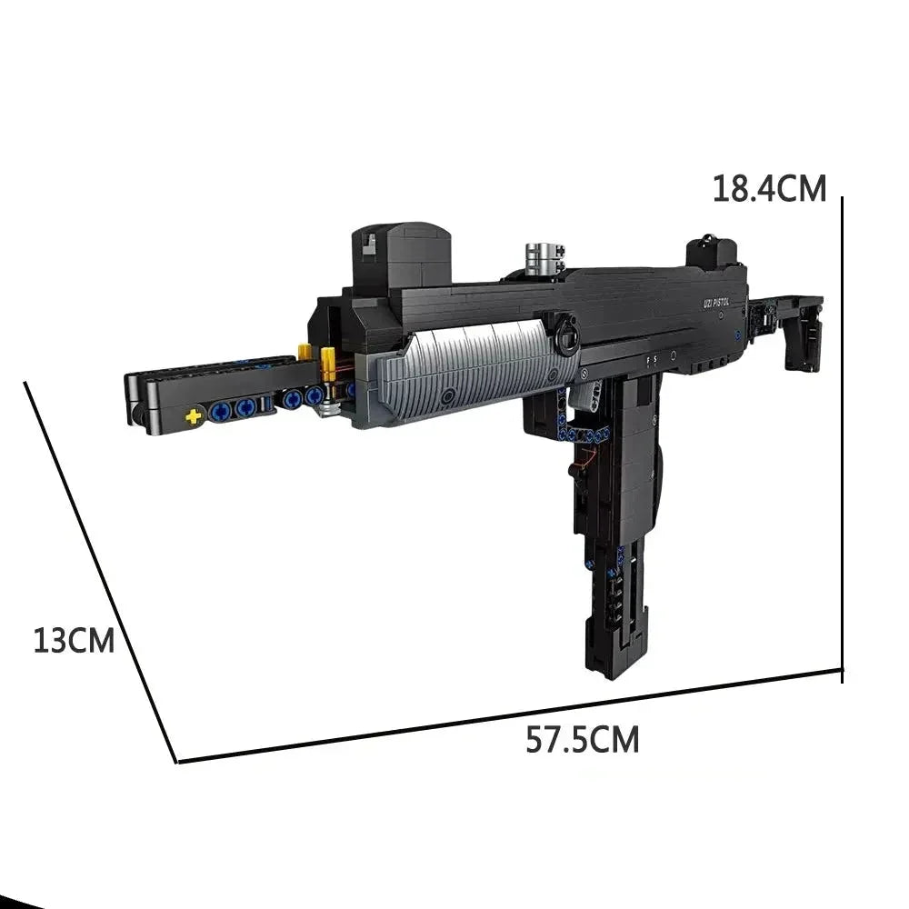 Tech UZI Sub Machine Gun - Building Set | Power Brickz