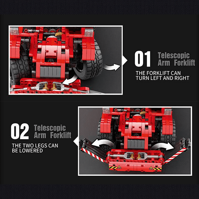 Telescopic Arm Forklift - Building Set | Power Brickz