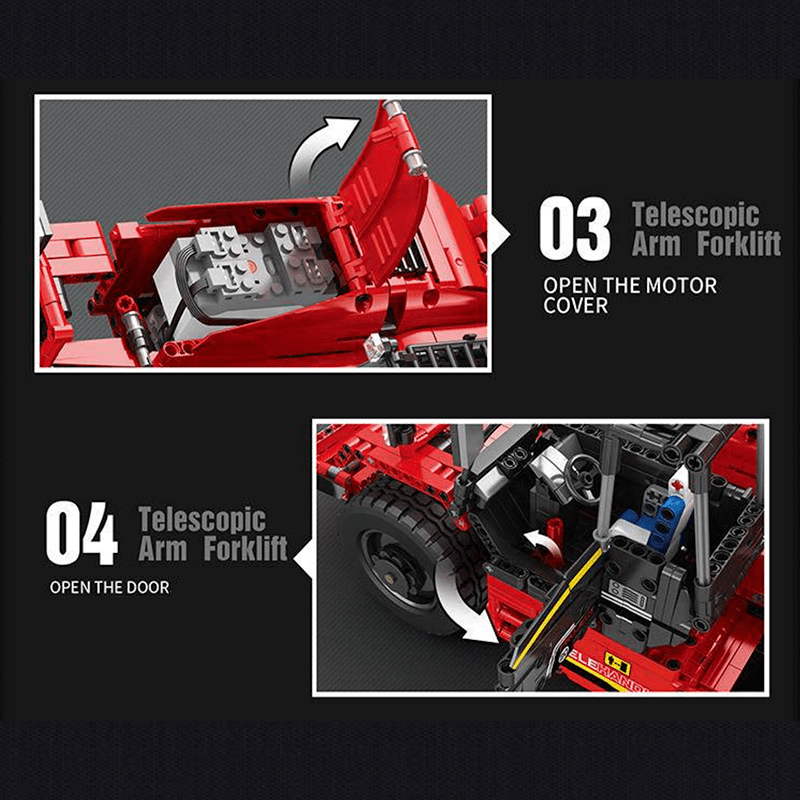 Telescopic Arm Forklift - Building Set | Power Brickz
