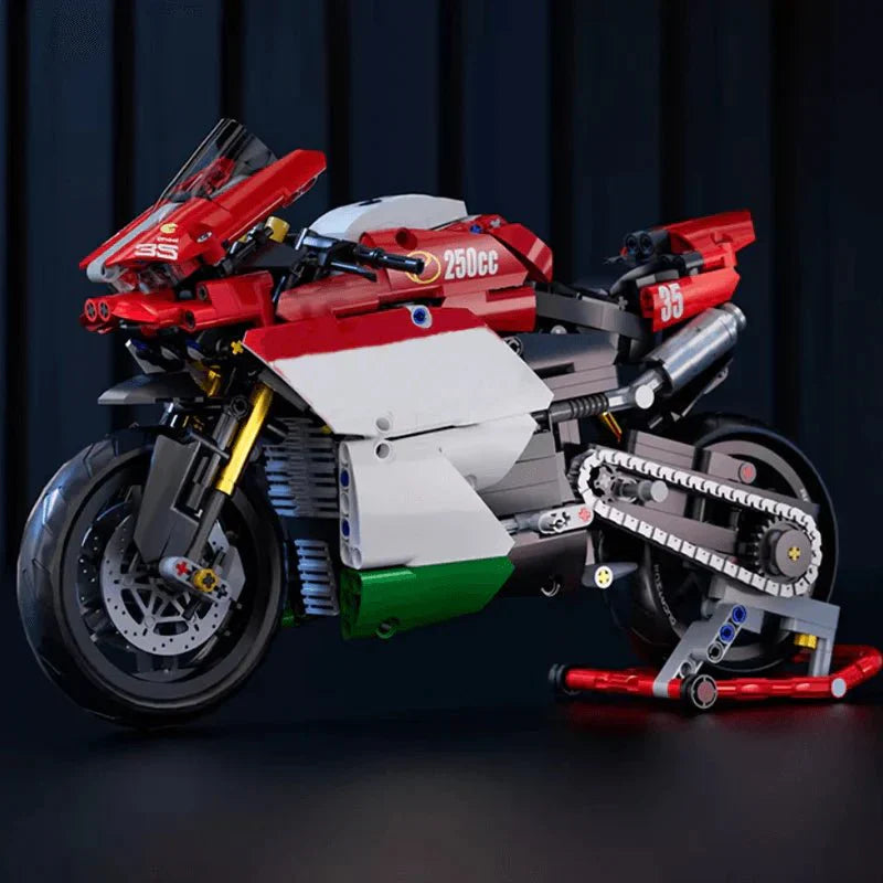 Track-Ready Sport Bike - Building Set | Power Brickz