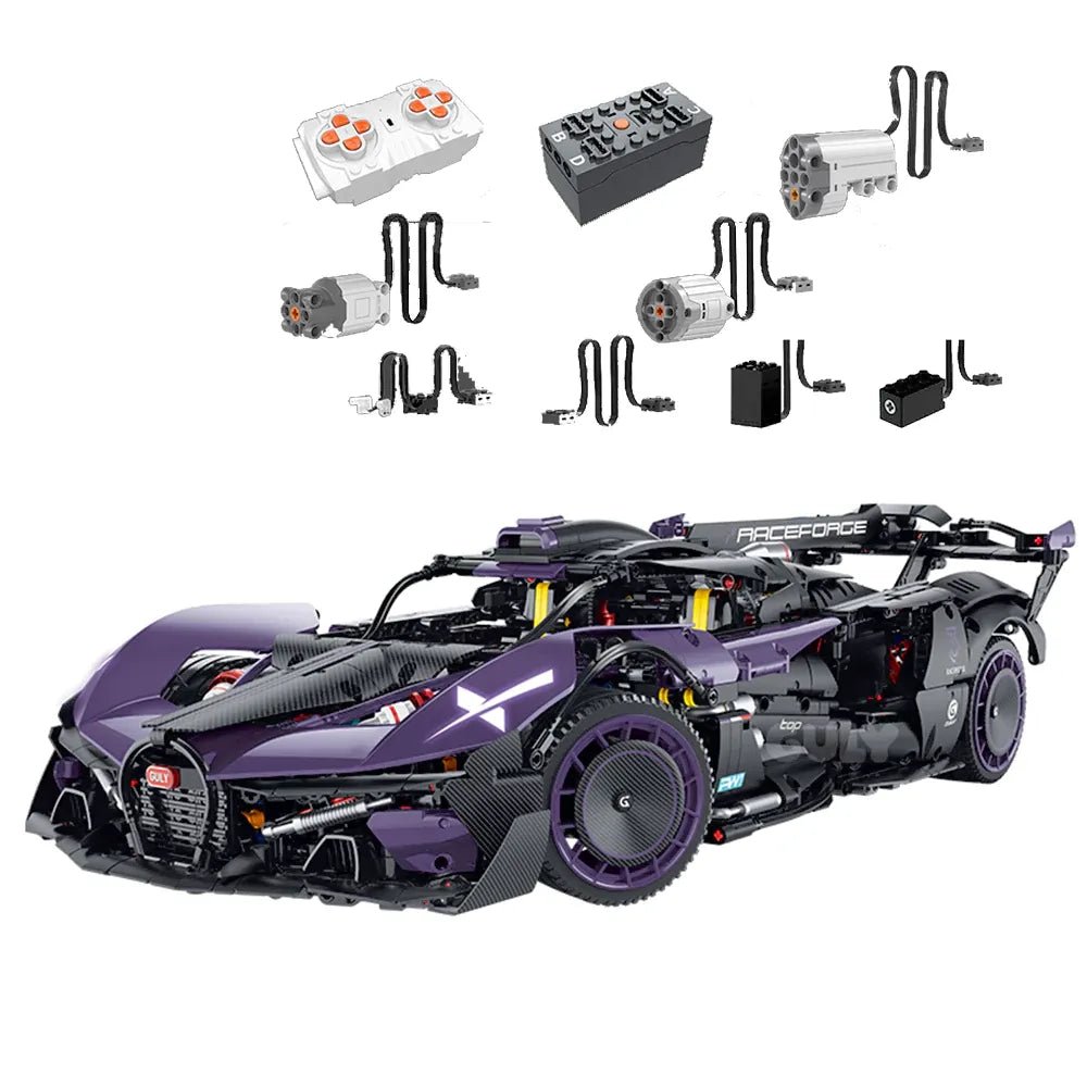 Turbocharged WTrack Hypercar - Building Blocks Set | Power Brickz