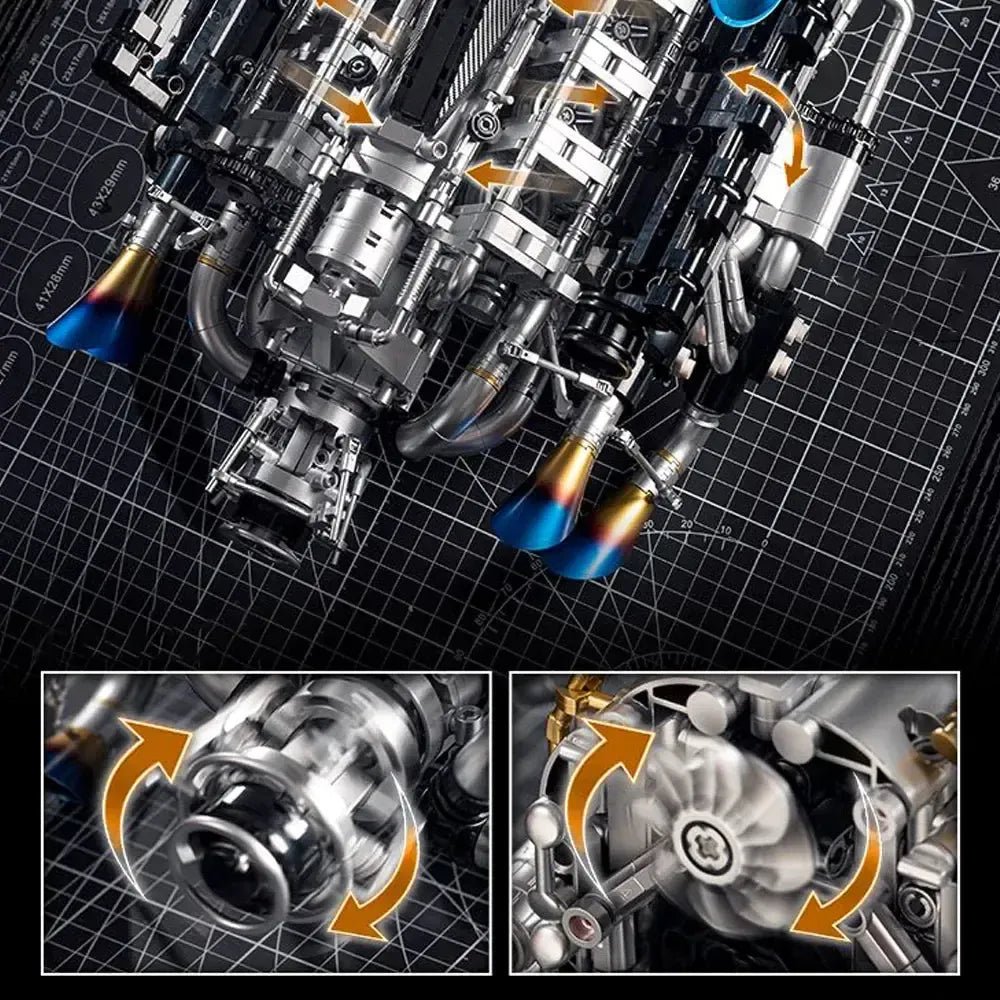 V8 Turbocharged Engine | 2773pcs - Power Brickz