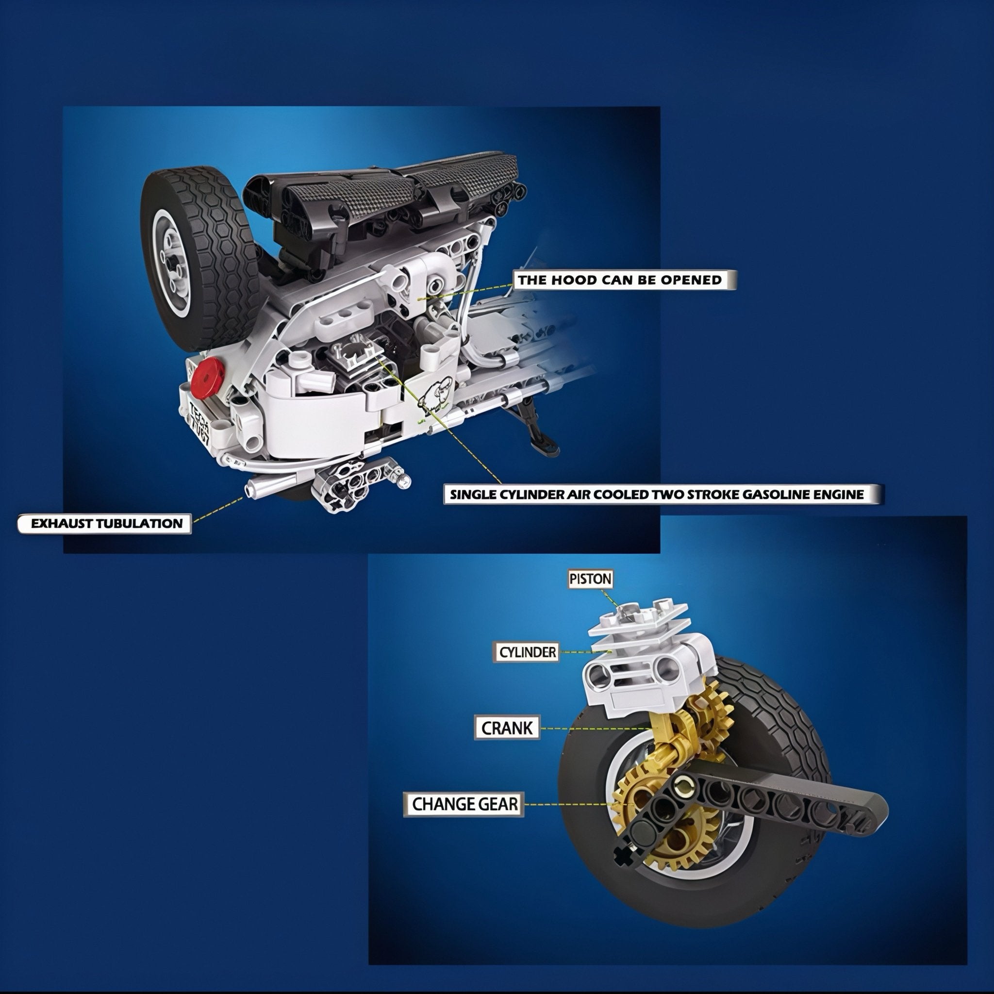 125cc City Scooter - Building Set | Power Brickz