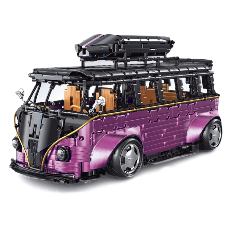 Stanced VW Retro Camper Van - Building Blocks Set | Power Brickz