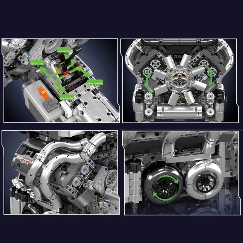 W16 Engine & Transmission | 2024pcs - Power Brickz