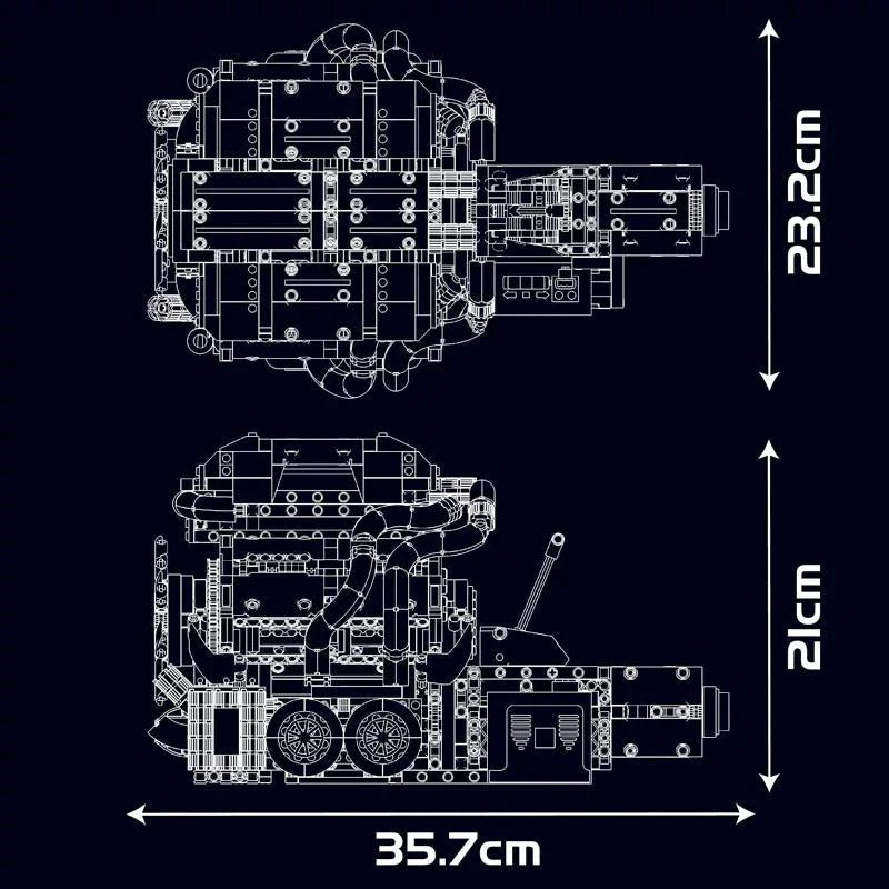 W16 Engine & Transmission | 2024pcs - Power Brickz