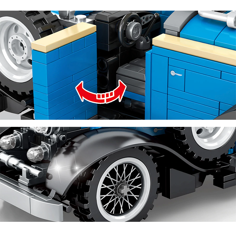 VintageClassic Roadster - Building Blocks Set | Power Brickz