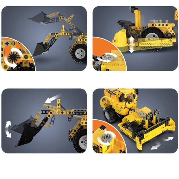 Wheel Loader Bulldozer Combo - Building Set | Power Brickz