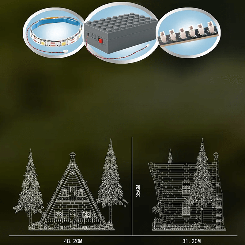 Wooden Cabin In The Woods - Building Set | Power Brickz