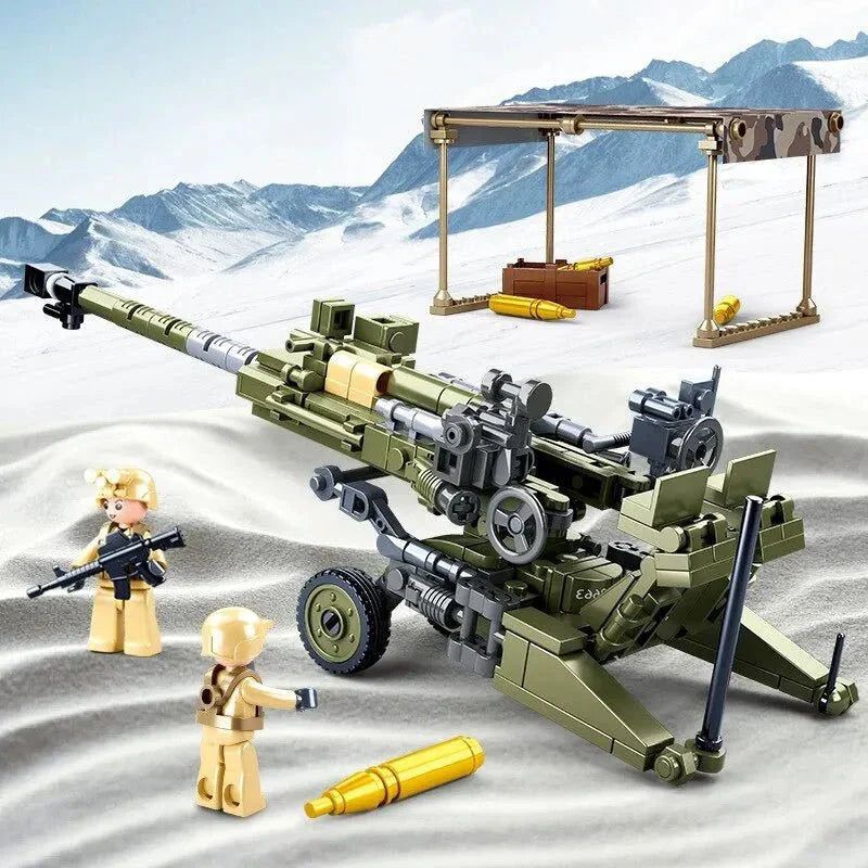WW2 M777 Light Artillery Gun - Building Set | Power Brickz