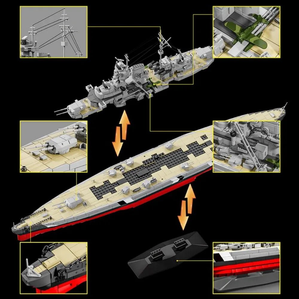 WWII Battleship 1940 | 2686pcs - Power Brickz