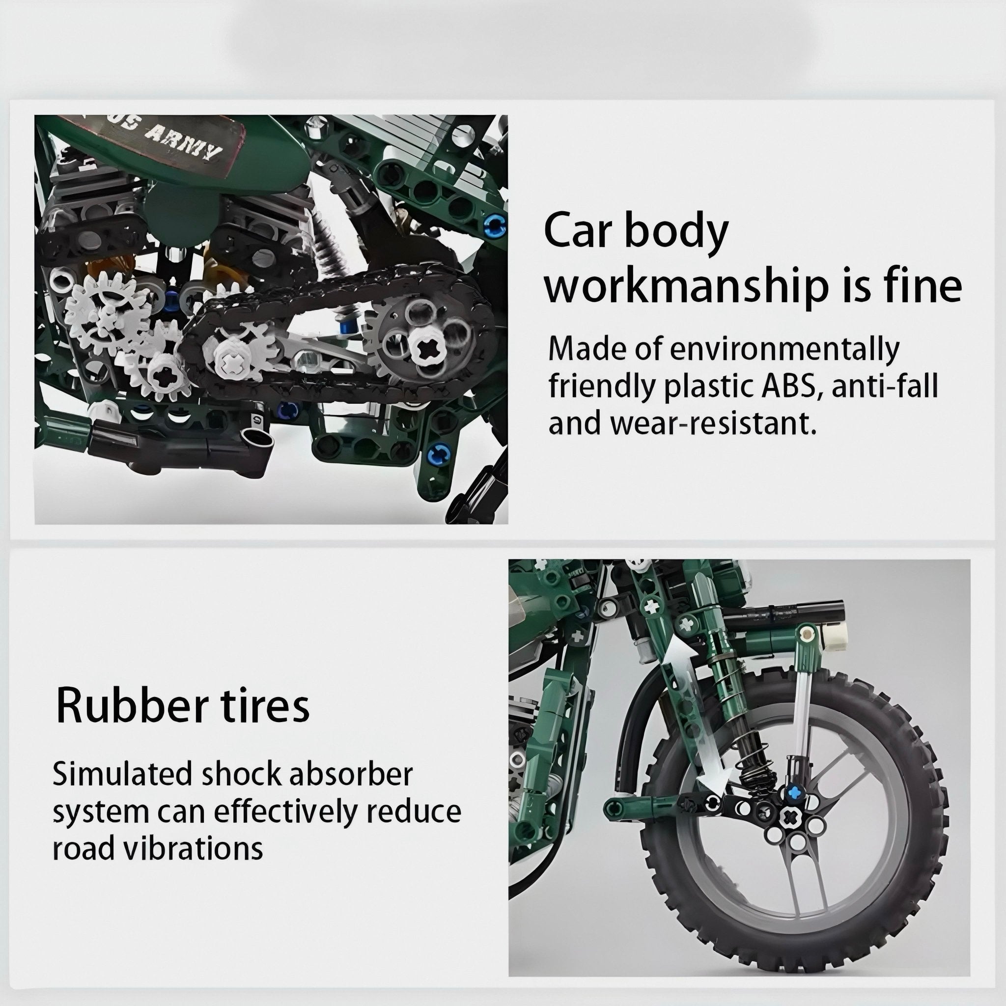 WWII Military Motorcycle - Building Set | Power Brickz