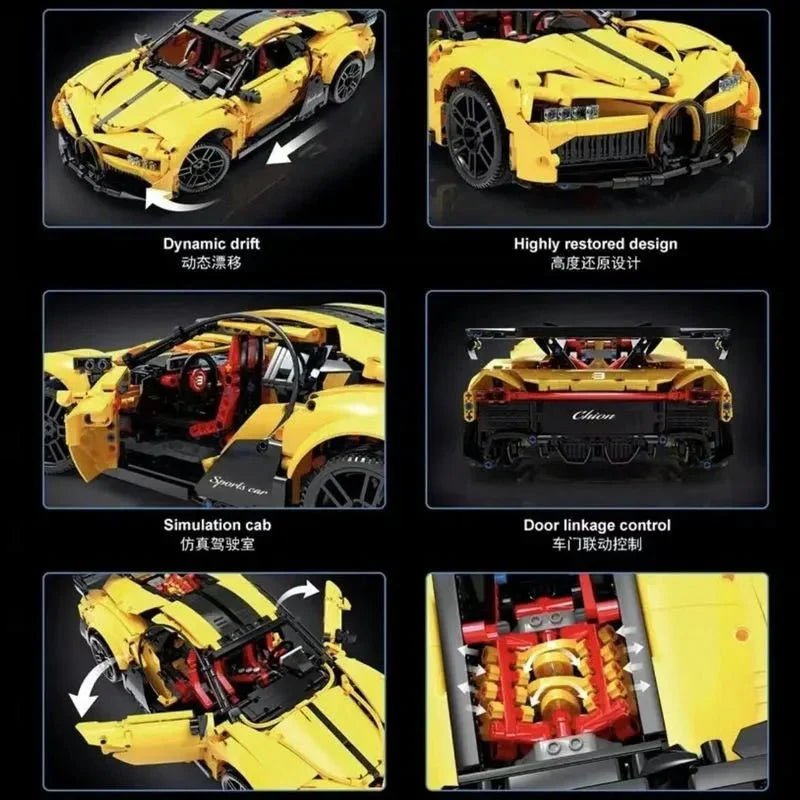 Yellow Quad-Turbo WHyper GT - Building Blocks Set | Power Brickz