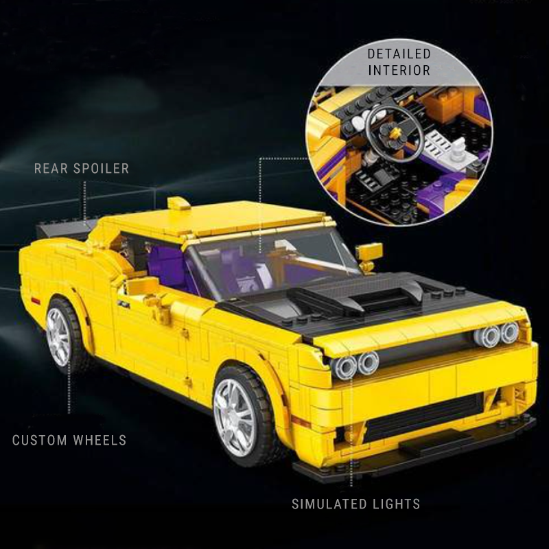 Powerful American Muscle Car - Building Blocks Set | Power Brickz