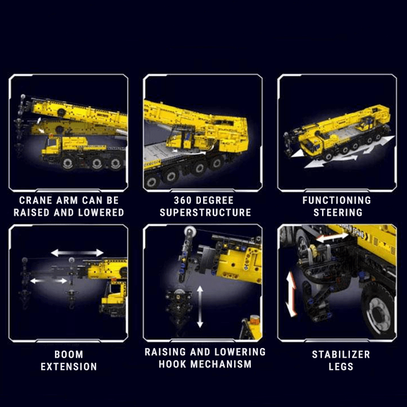 Construction Crane Remote Control - Building Blocks Set | Power Brickz