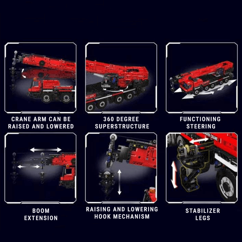 Construction Crane Remote Control - Building Blocks Set | Power Brickz