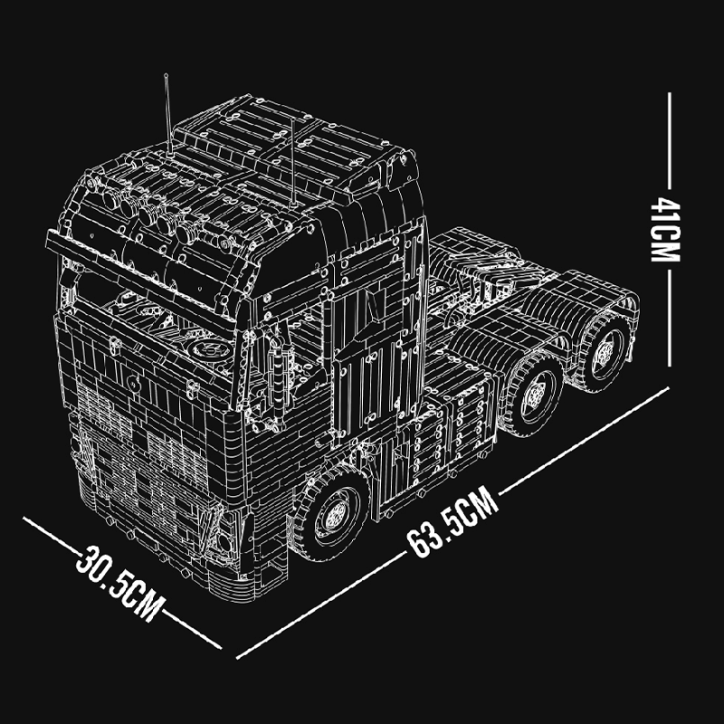 EU Truck With Trailer Remote Control - Building Blocks Set | Power Brickz