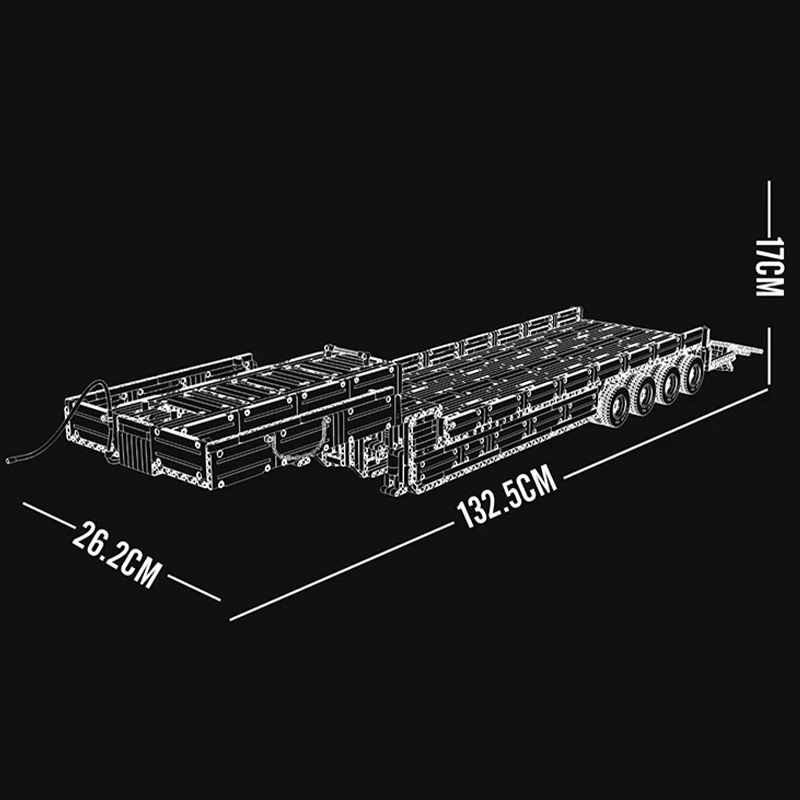 EU Truck With Trailer Remote Control - Building Blocks Set | Power Brickz