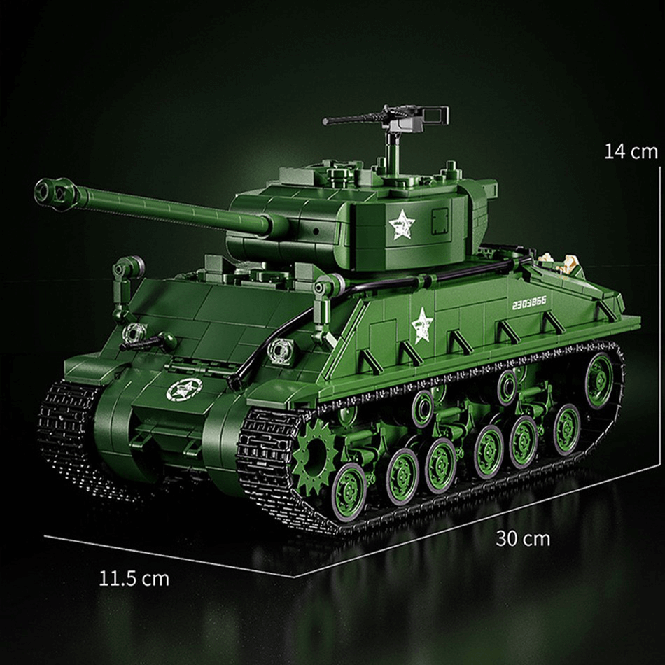 M4 Sherman Battle Tank - Building Blocks Set | Power Brickz