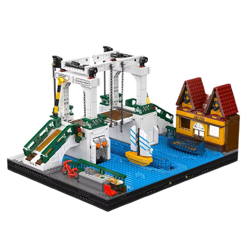 Motorized Nordic Drawbridge - Building Blocks Set | Power Brickz