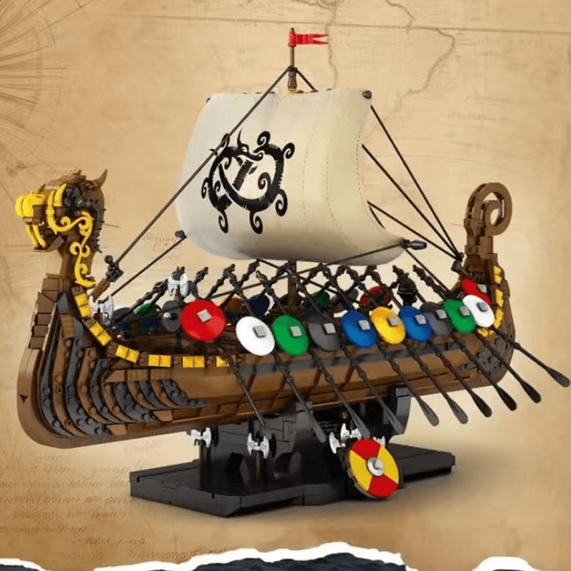 Legendary Viking Longship - Building Blocks Set | Power Brickz