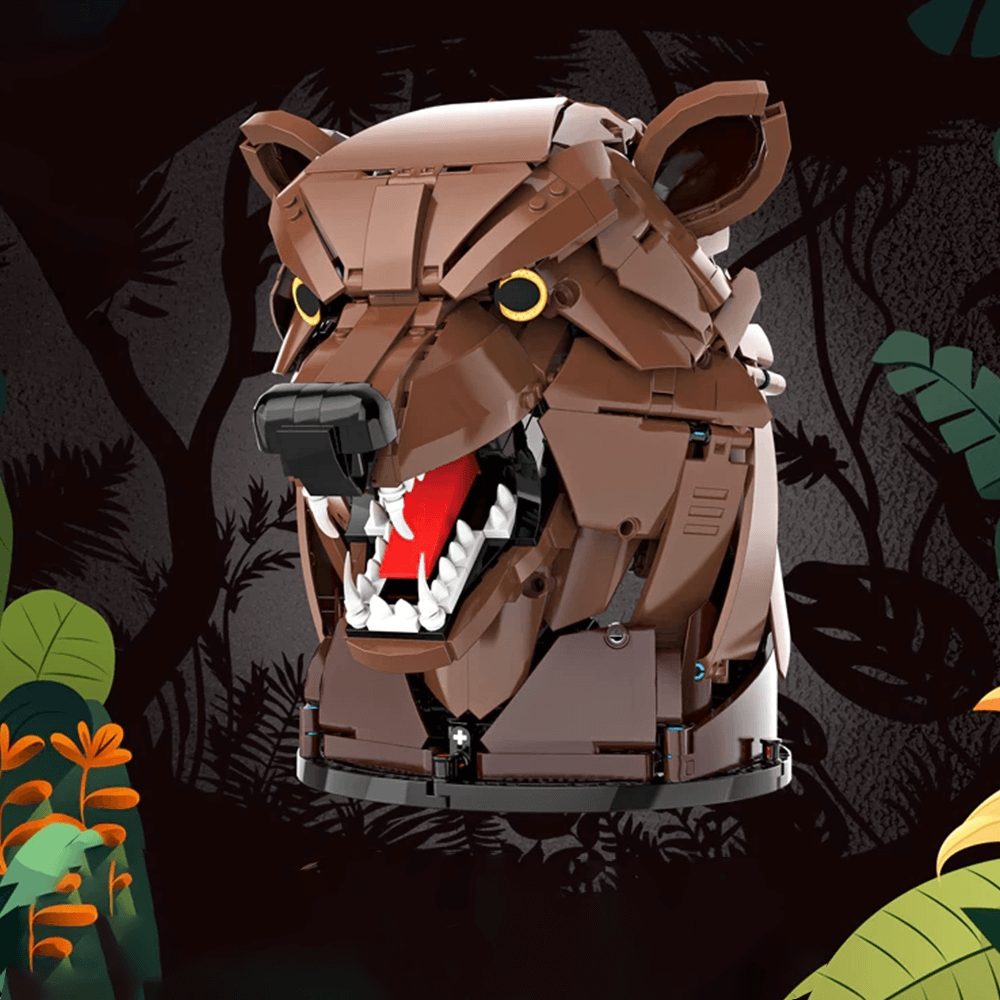 Decorative Bear Head - Building Blocks Set | Power Brickz
