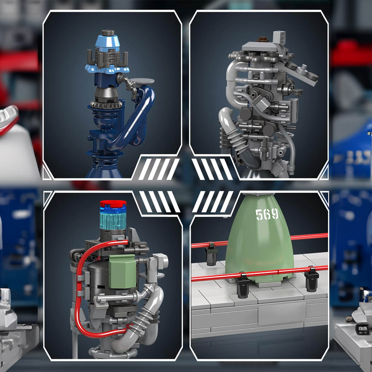 Methalox Rocket Engine Display - Building Blocks Set | Power Brickz