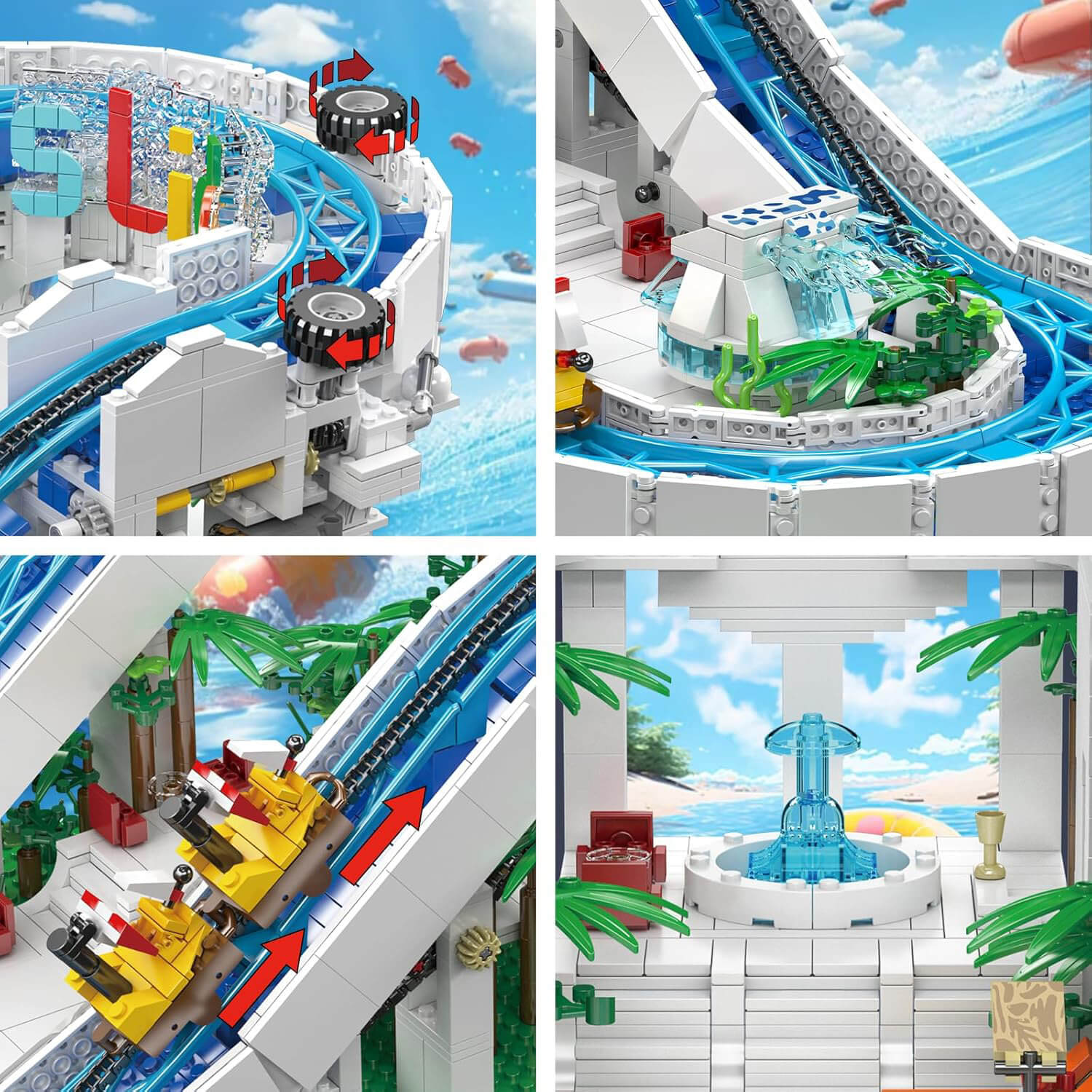 Motorized Water Slide - Building Blocks Set | Power Brickz