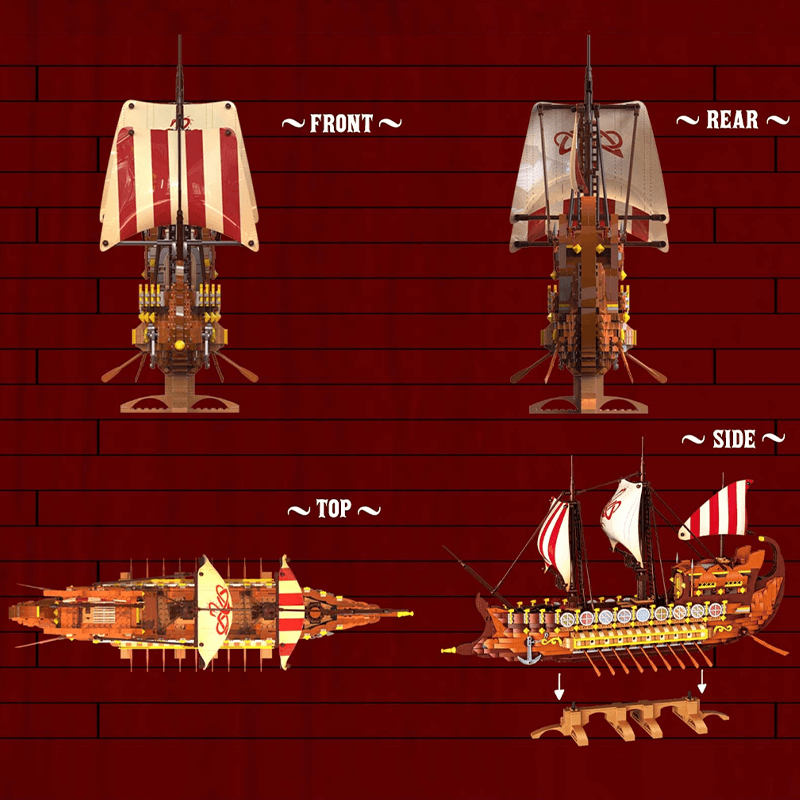 Ancient Viking Warship - Building Blocks Set | Power Brickz