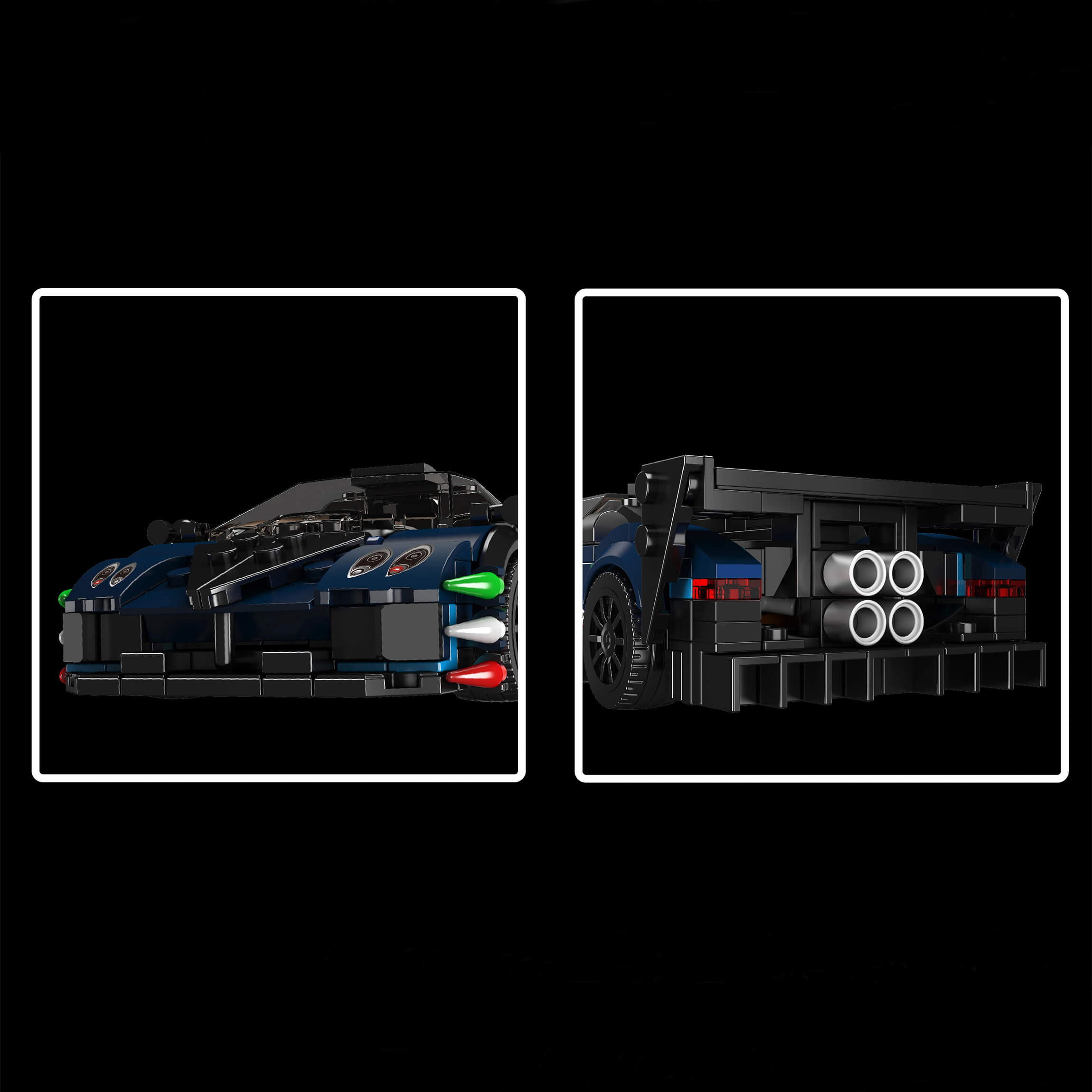 Italian Huayra Tricolore Monster V - Building Blocks Set | Power Brickz