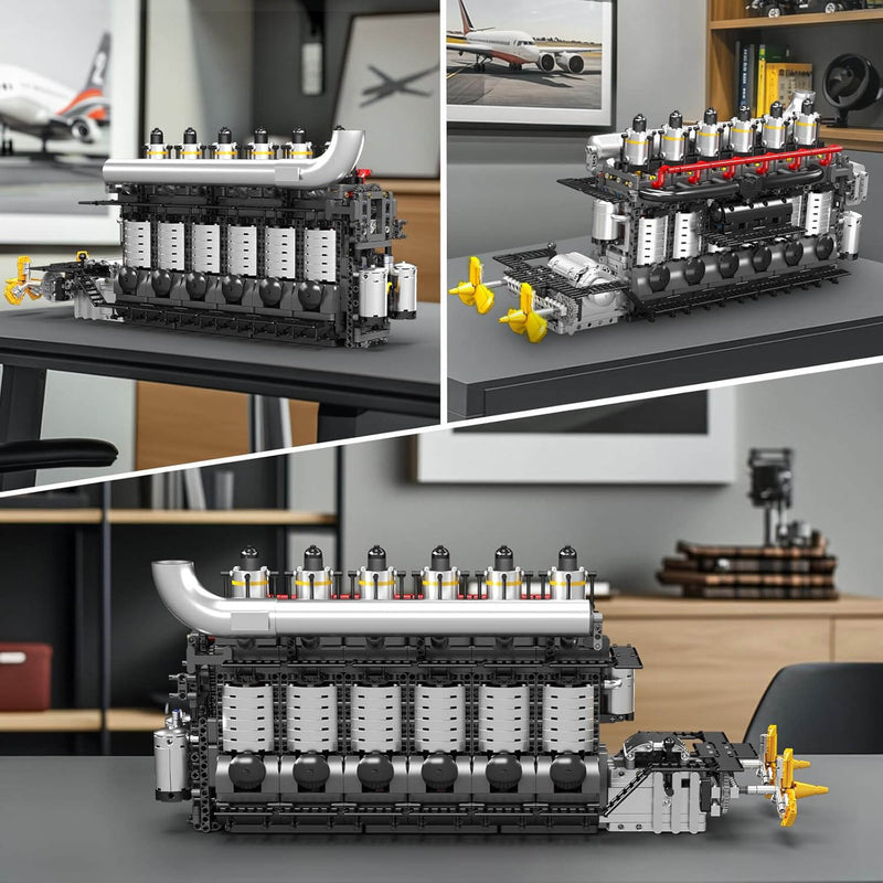 Marine Twin-Prop Diesel Engine | Building Blocks Set – Power Brickz